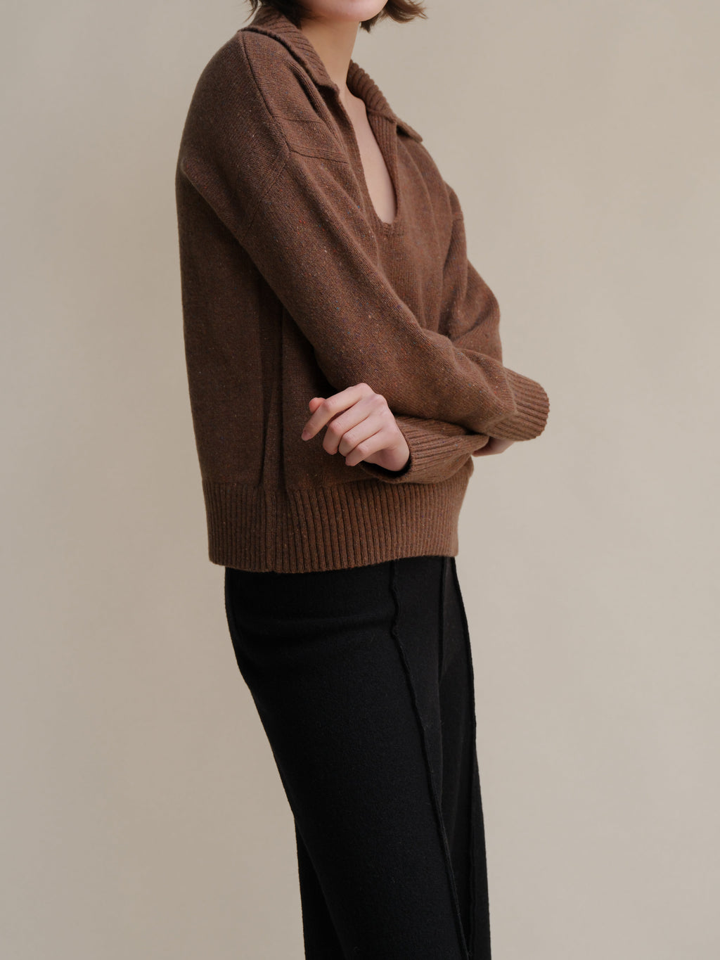 Tweed Oversized Polo with Pockets