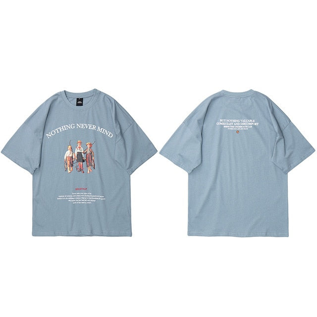 Mens Hip Hop T Shirts Streetwear Retro Childhood Harajuku Tshirt Short Sleeve Summer T-Shirt Cotton Tops Tees Black White-6