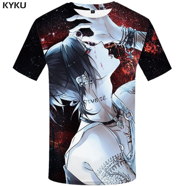 Tokyo Ghoul T-shirt Men Ken Kaneki T-shirts 3d Graffiti Tshirt Printed Japan Tshirts Casual Blood Anime Clothes-11