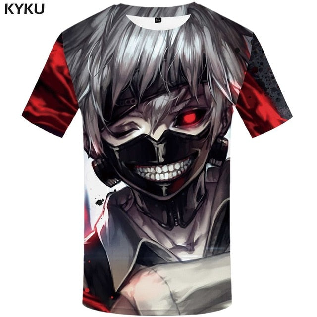 Tokyo Ghoul T-shirt Men Ken Kaneki T-shirts 3d Graffiti Tshirt Printed Japan Tshirts Casual Blood Anime Clothes-12