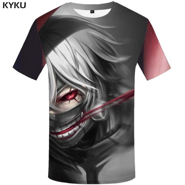 Tokyo Ghoul T-shirt Men Ken Kaneki T-shirts 3d Graffiti Tshirt Printed Japan Tshirts Casual Blood Anime Clothes-14